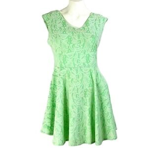 Anthropologie Green Lace Dress